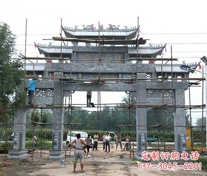 河南三门牌坊石雕-传统工艺制作出行业领先的雕塑