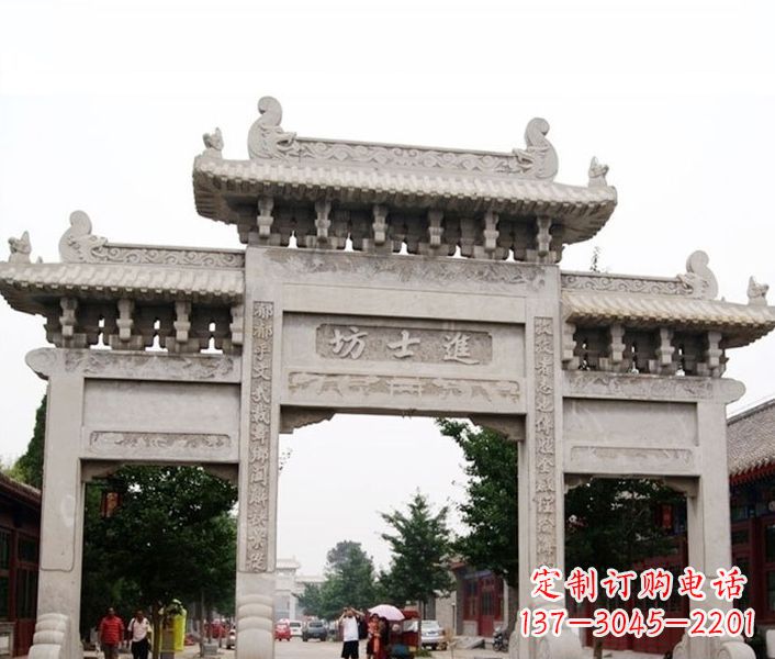 河南艺术匠心打造的石雕牌坊