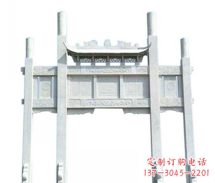 河南三门石雕牌坊定制精美牌坊雕塑