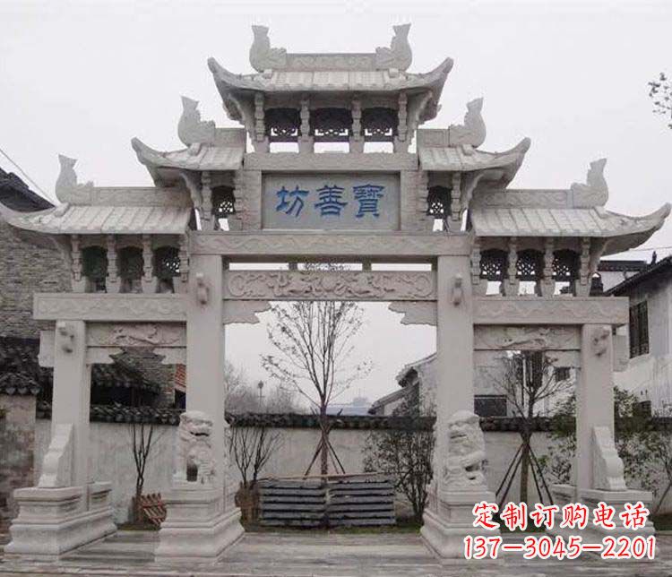 河南领雕塑:精美石牌坊石雕艺术品