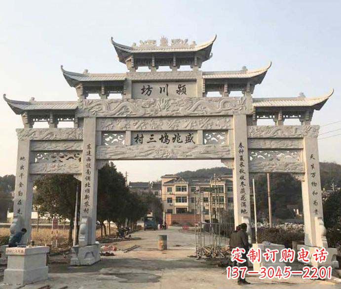 河南特色大理石牌坊雕塑