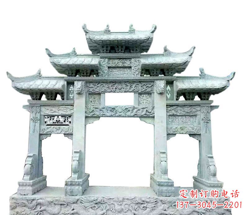 河南中领雕塑仿古牌坊石雕定制