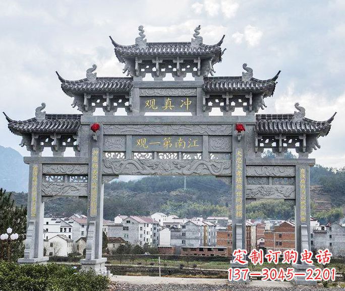 河南三门五楼牌坊石雕