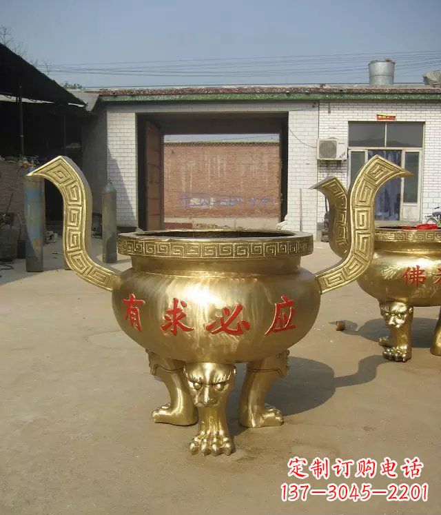 河南三足香炉铜雕,装点你的寺庙