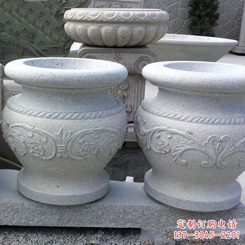河南砂岩花盆石雕,搭配室内装饰空间
