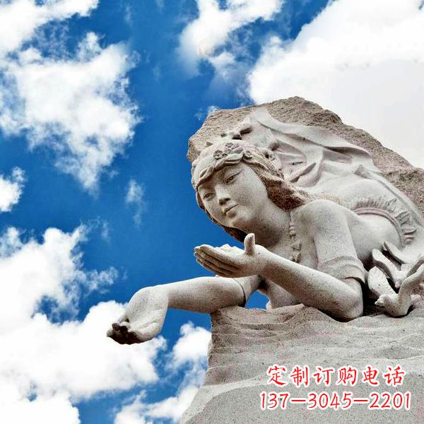 河南传说中的精卫—大理石雕塑