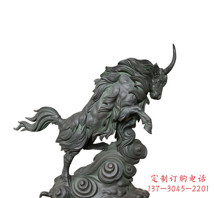 河南神牛踏波绸缎精美铜雕
