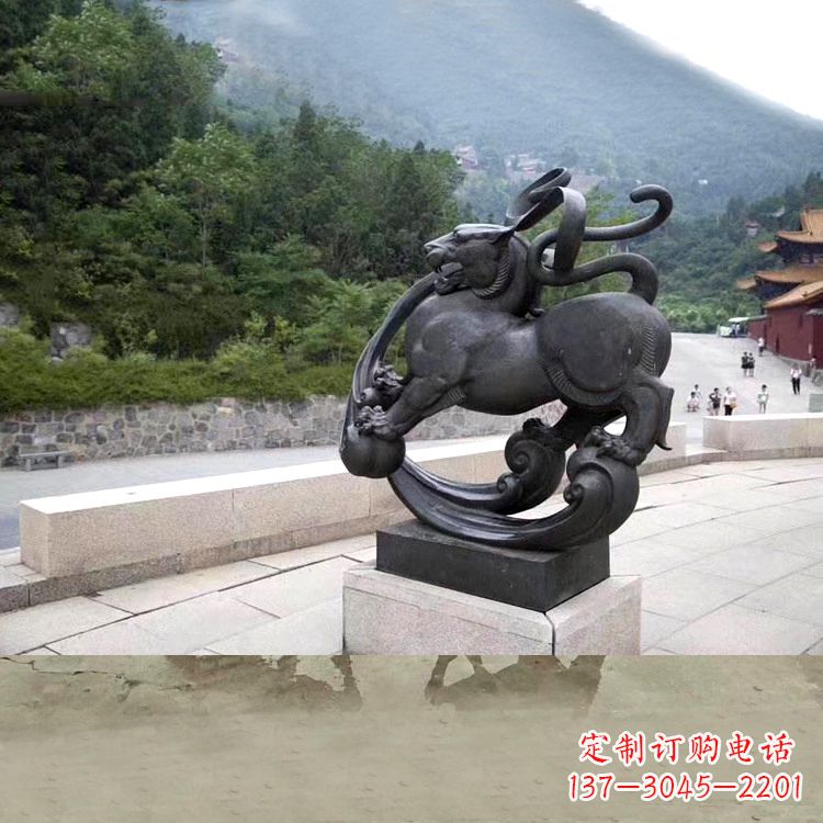 河南神兽白虎铜雕塑