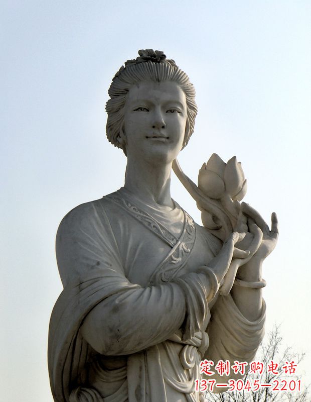 河南汉白玉荷花雕塑,精致美丽无双!