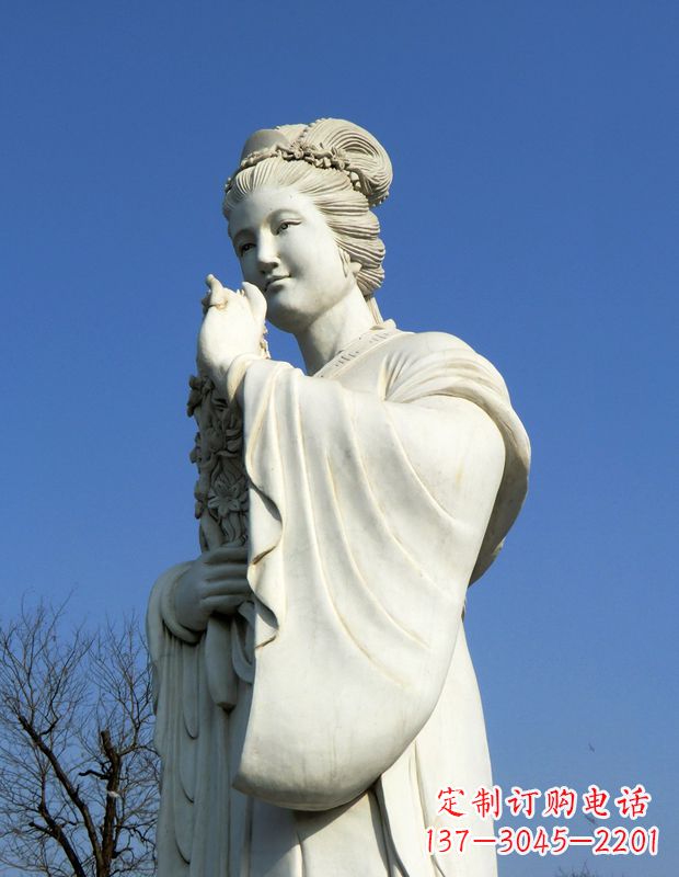 河南十二花神之三月桃花息夫人汉白玉精美美女雕像
