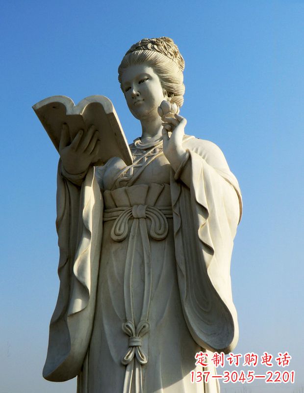 河南十二花神之十一月山茶花王昭君汉白玉美女雕塑
