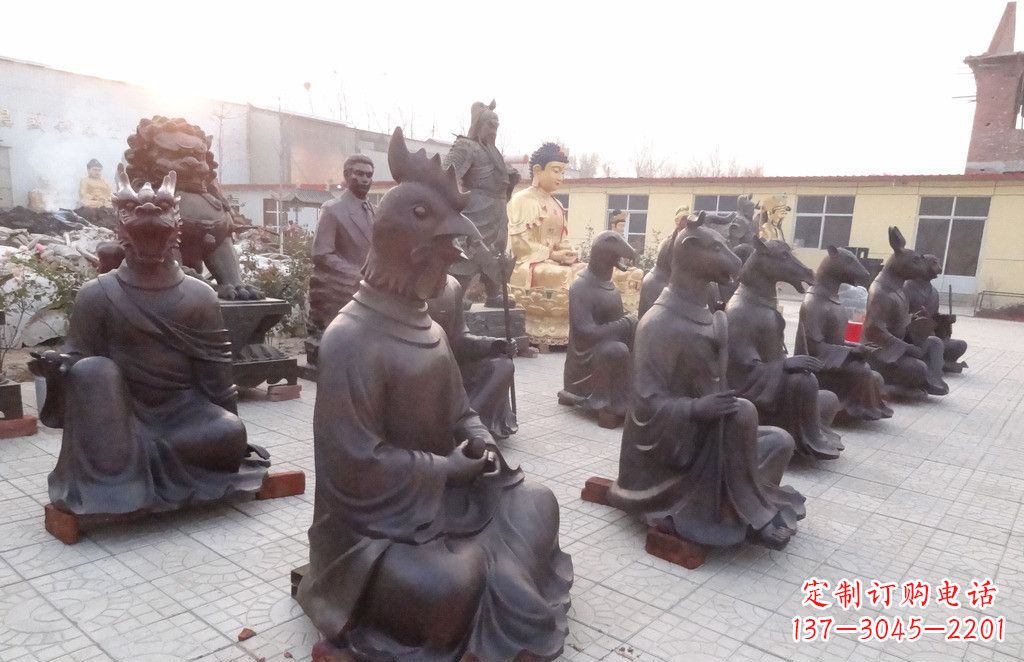 河南定制十二生肖头像铜雕
