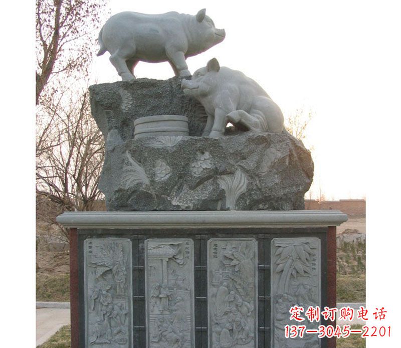河南十二生肖猪石雕——质地原生态传承千年文化