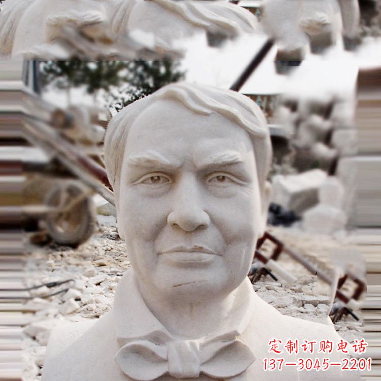 河南石雕爱迪生胸像雕塑