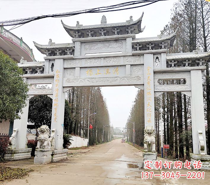 河南牌坊雕塑:定制精美的石雕作品