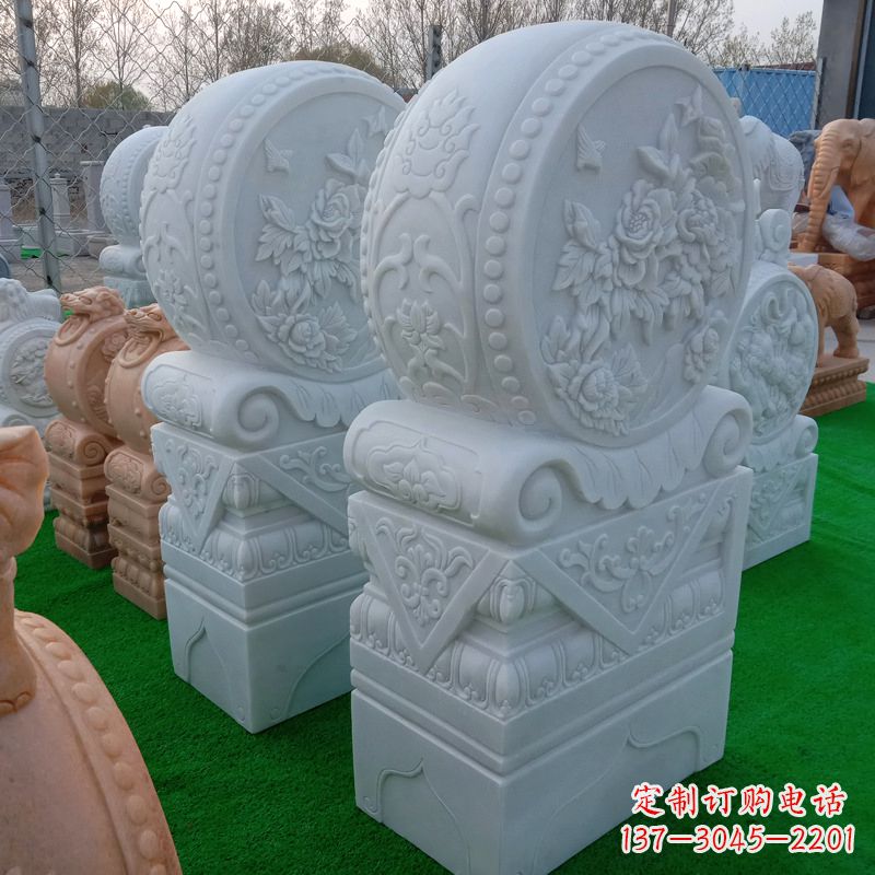 河南石雕方柱门墩雕塑,精美无穷