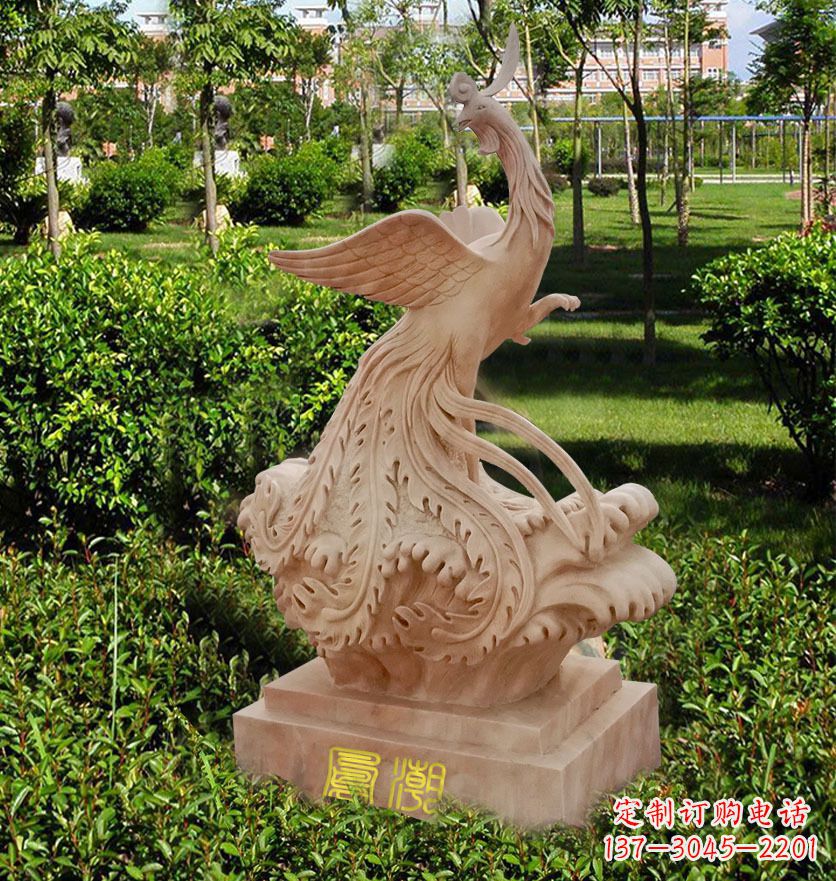河南雕刻凤凰传递祥瑞祝福