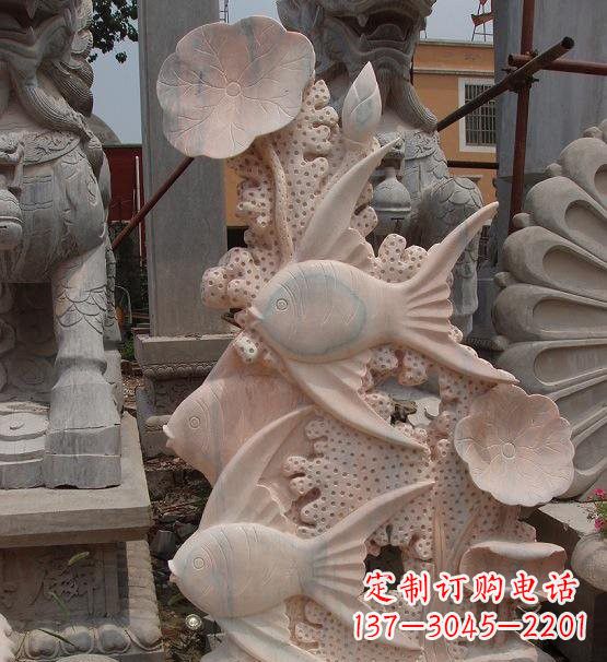 河南荷花鲤鱼雕塑,精美完美记录永恒美好