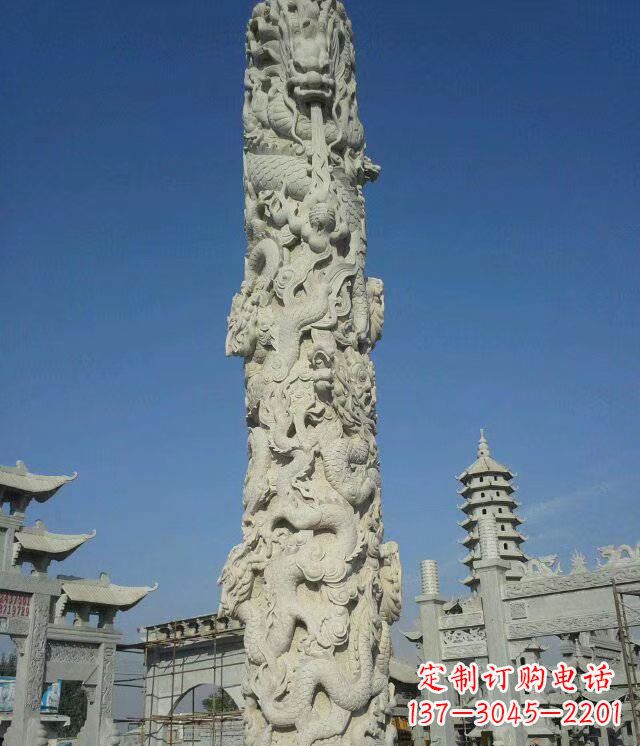 河南精美雕塑,华表龙柱雕塑