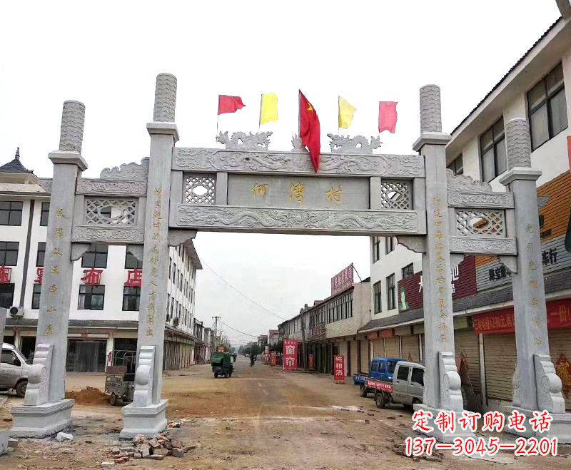 河南中领雕塑:精美石雕牌坊雕塑