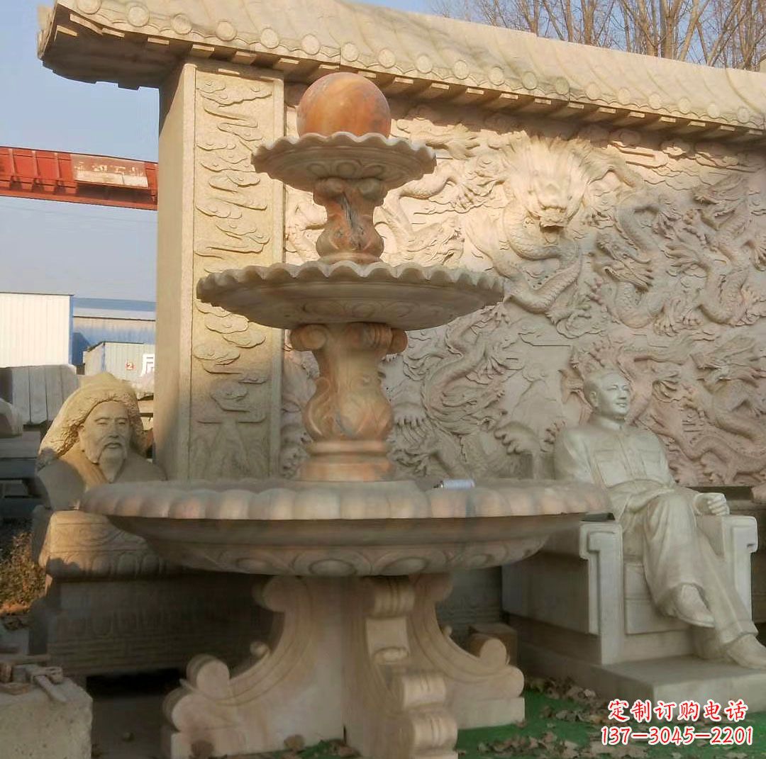 河南中领雕塑精美石雕喷泉雕塑,是一款独特的雕…