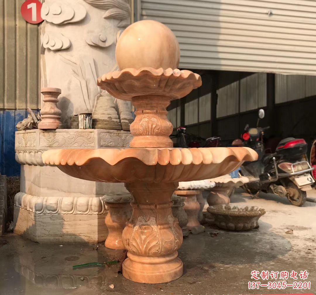 河南象征祥和的石雕风水球雕塑