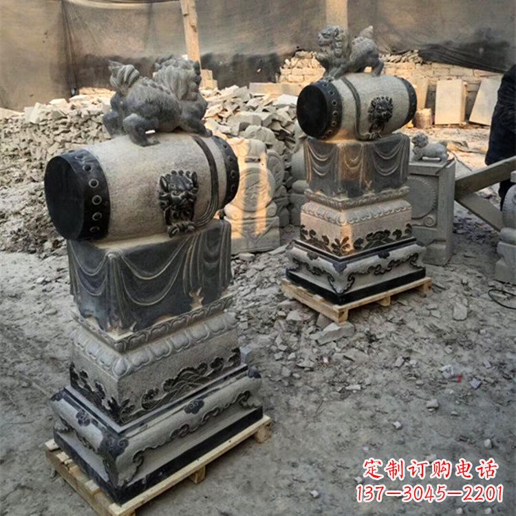 河南定制大象雕塑石雕门墩,传承中国古典文化