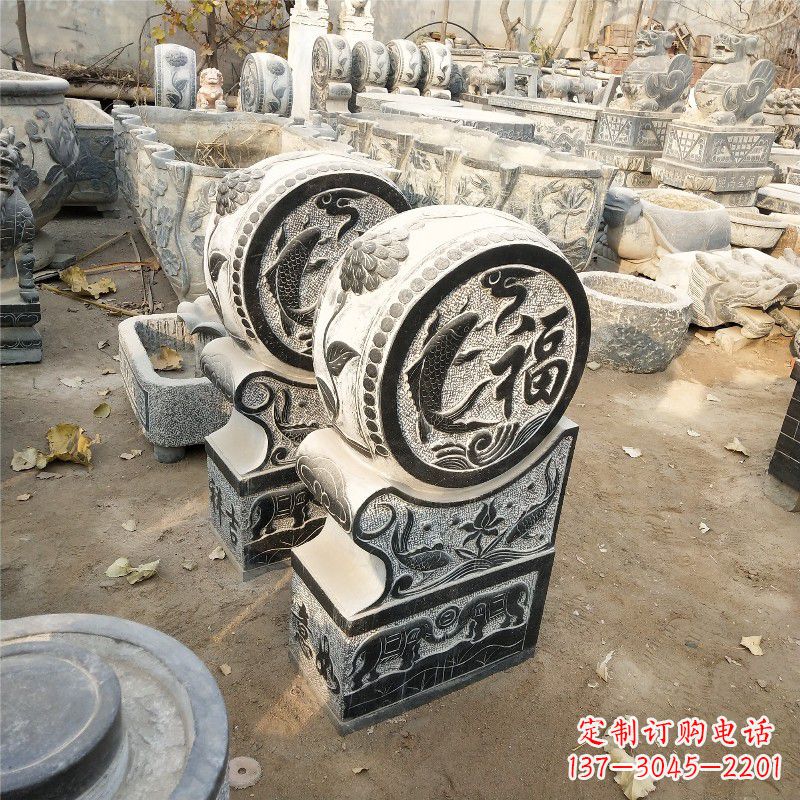 河南石雕门墩风水雕塑内容