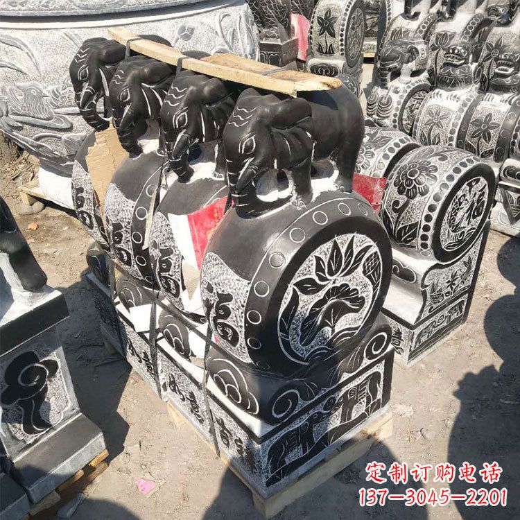 河南艺术精品,凤凰雕塑门墩