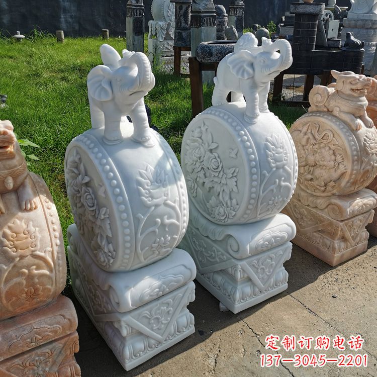 河南石雕门墩大象