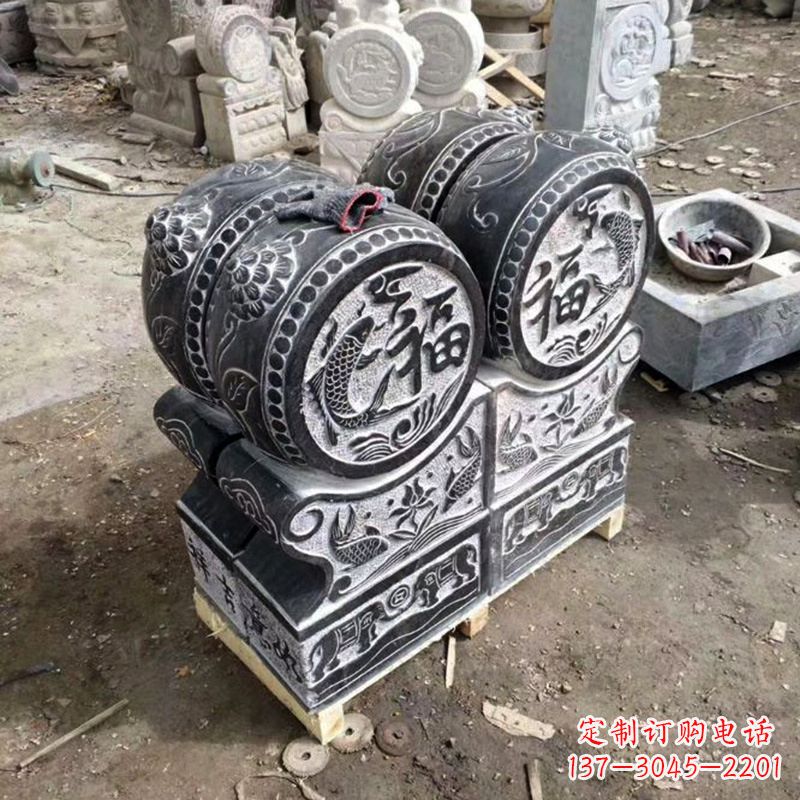 河南中领雕塑-石雕门墩貔貅抱鼓