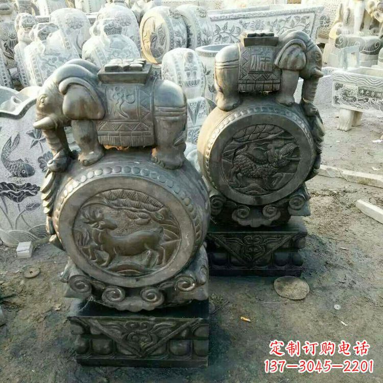 河南高品质石雕门墩石雕雕塑,打造优雅大气的家居空间