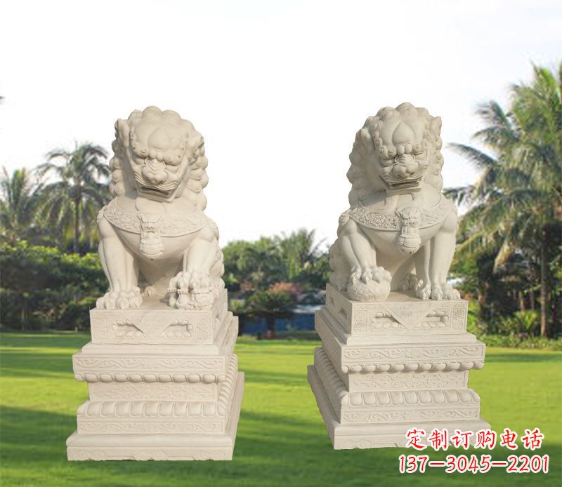 河南狮子雕塑增添华贵气息