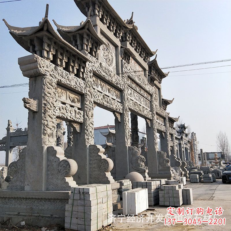 河南金雕牌坊人物铜雕塑