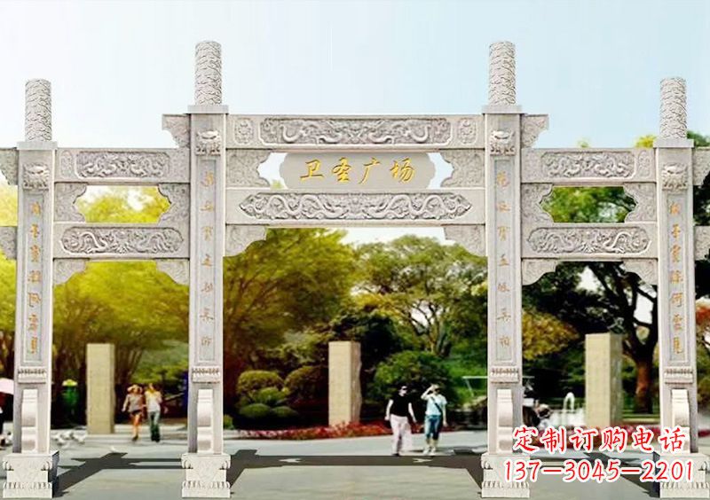 河南石雕牌坊雕塑,尊贵而独特