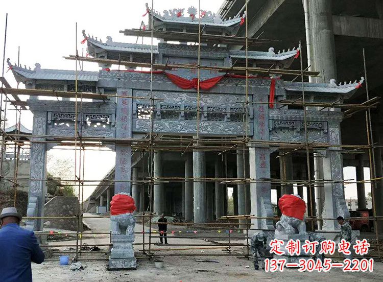 河南石雕牌坊|精致细腻的石雕雕塑