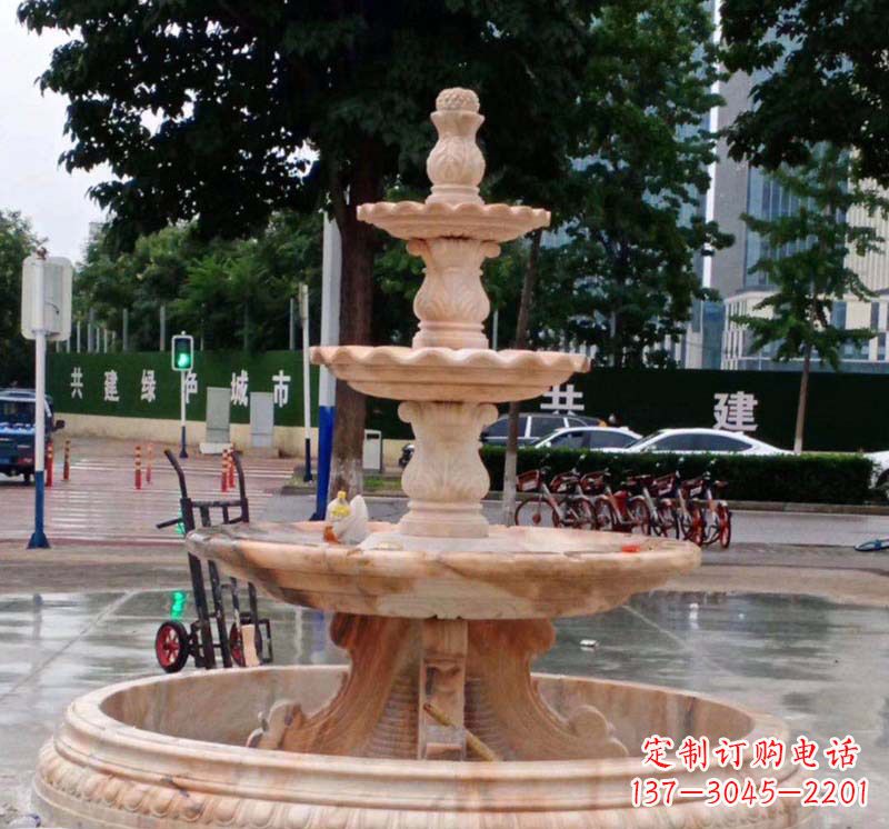 河南石雕喷泉钵,非凡水景体验