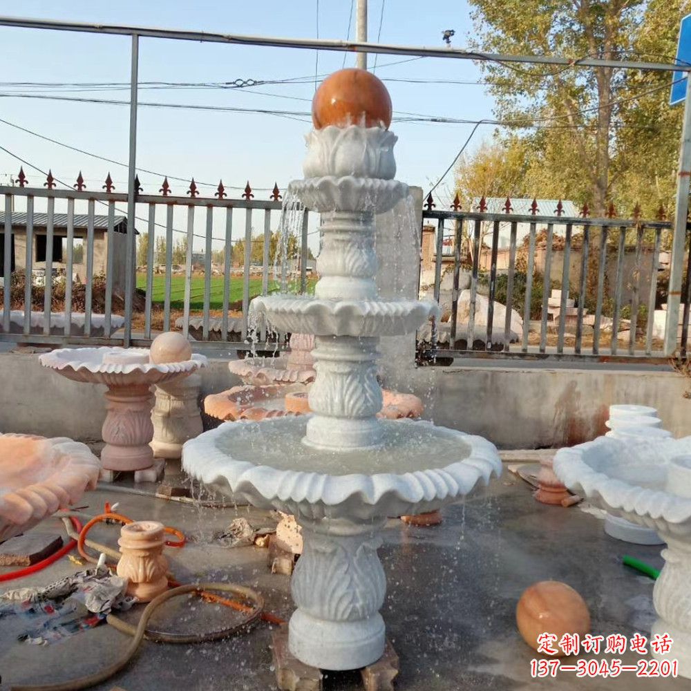 河南石雕喷泉,营造出静谧氛围