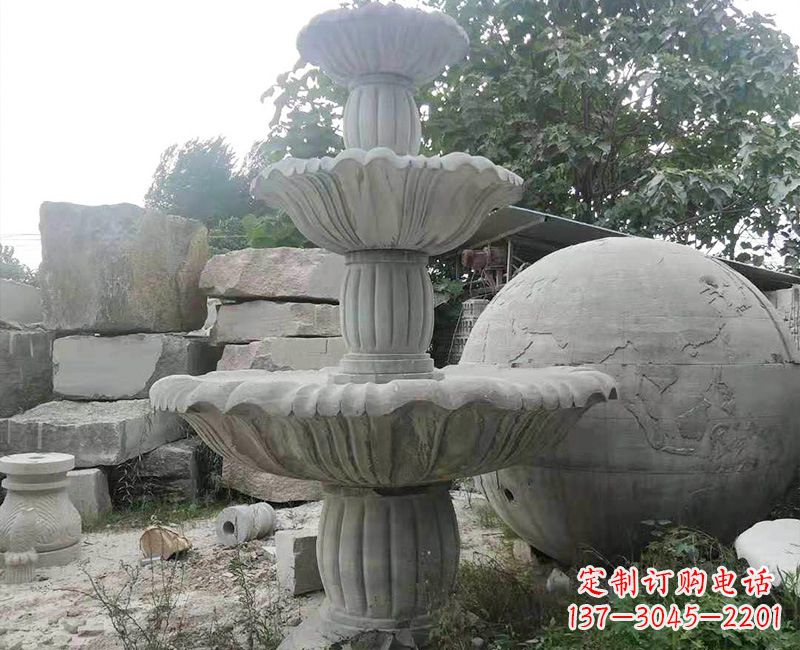 河南石雕喷泉流水槽