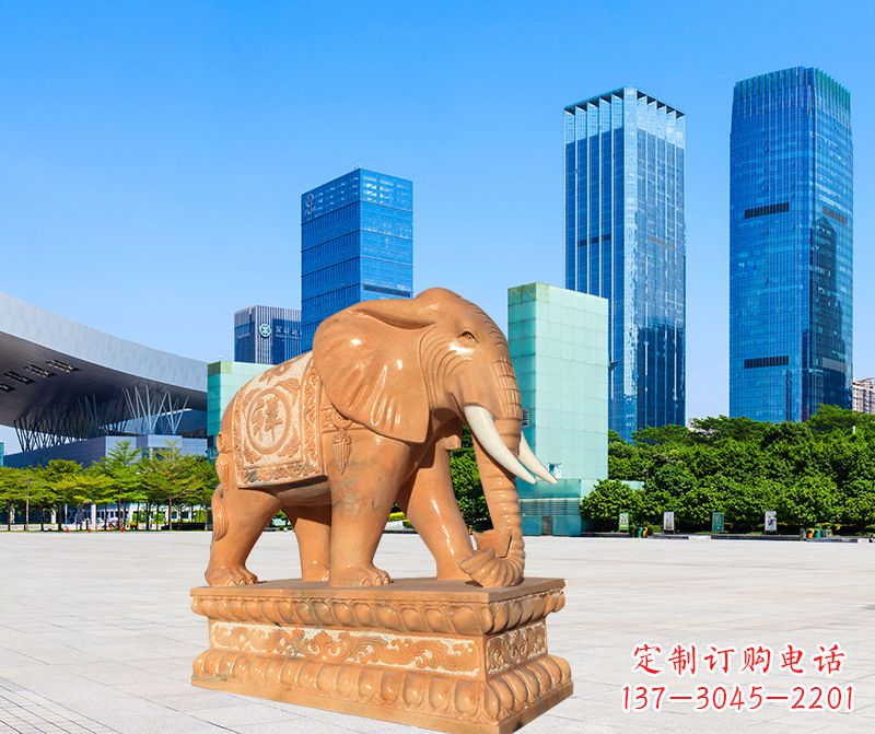河南大象雕塑,现代大象喷水雕塑,营造雅致优雅氛围