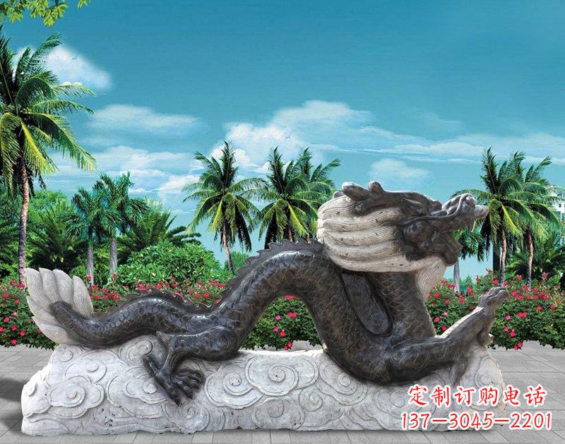 河南中领雕塑:精美石刻喷水龙雕塑