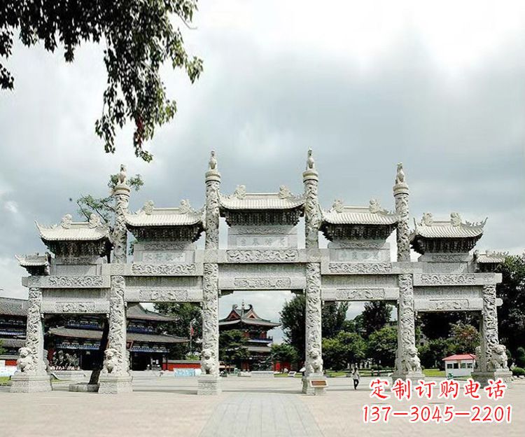河南石雕五门牌坊