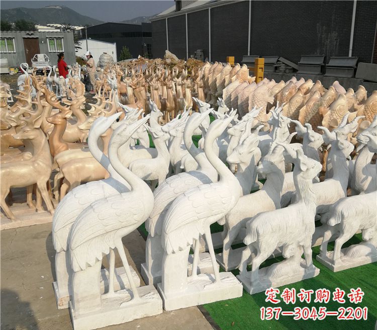 河南石雕仙鹤雕塑