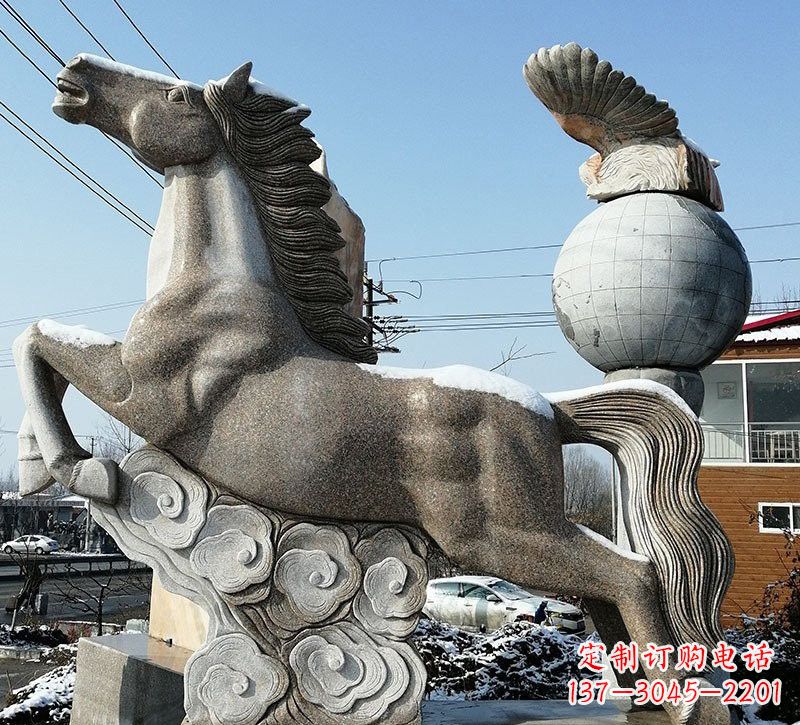 河南石雕祥云奔马