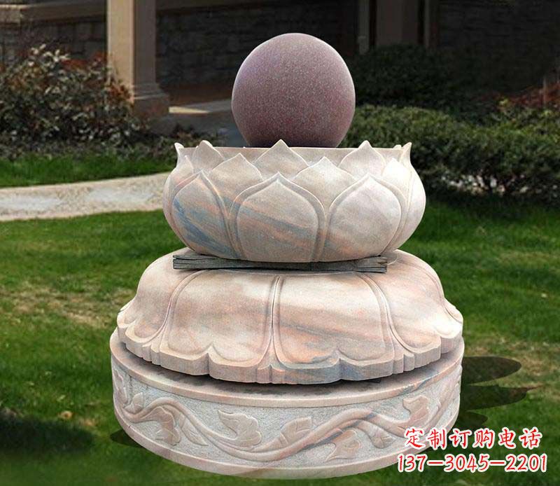 河南石雕小区风水球雕塑