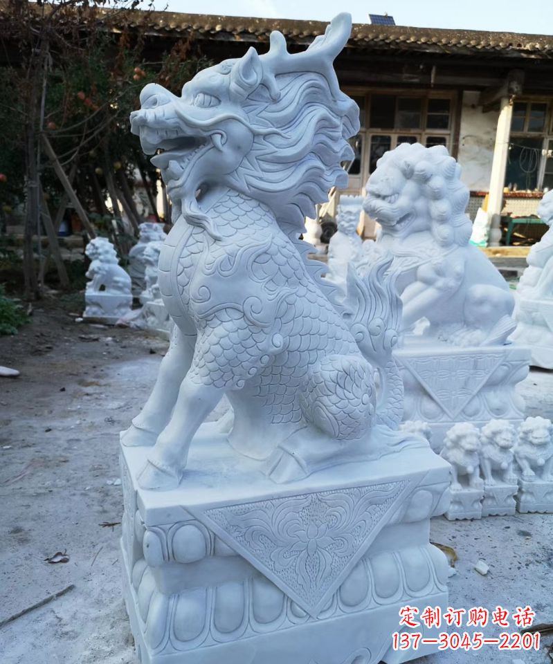 河南石雕镇宅麒麟动物雕塑