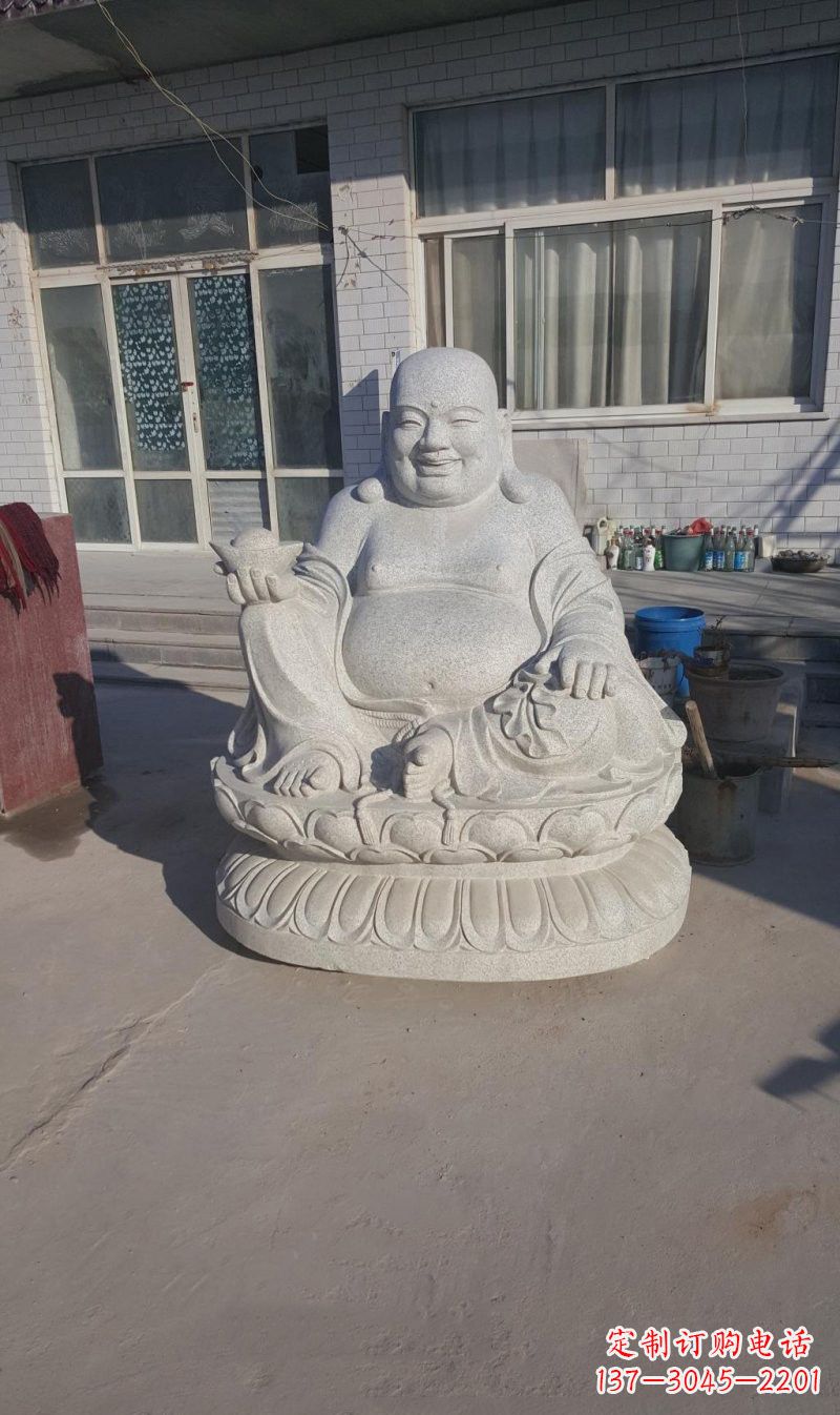 河南石雕坐式弥勒佛