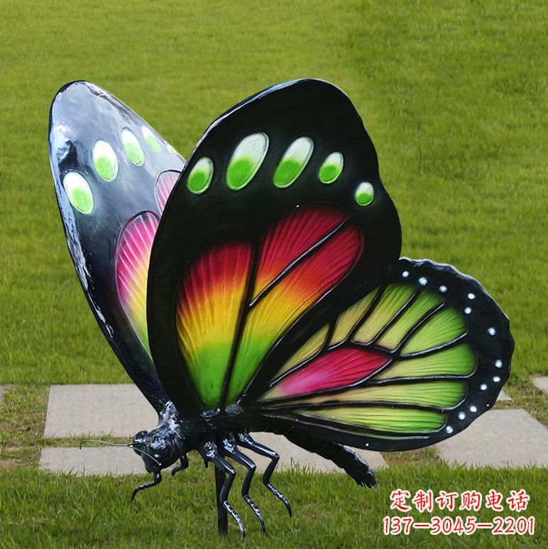 河南树脂仿真蝴蝶草坪动物昆虫雕塑