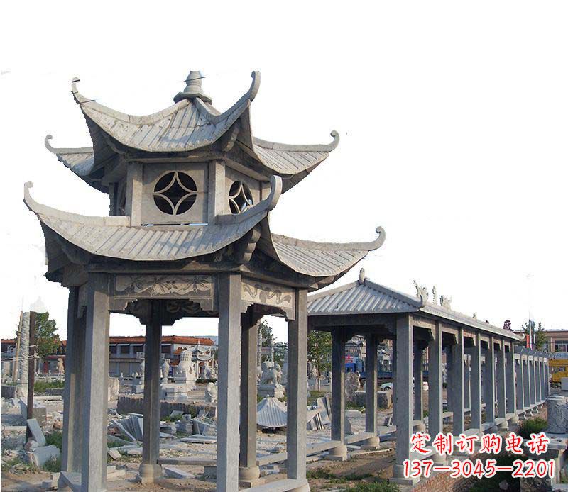 河南双层仿古凉亭石雕