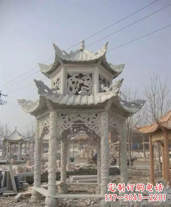 河南双层凉亭石雕